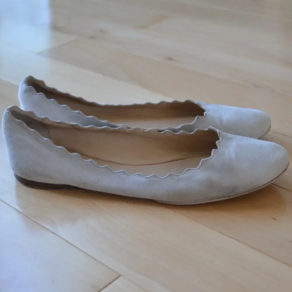 Chloe Lauren Flats in Elephant Grey Suede Size 7